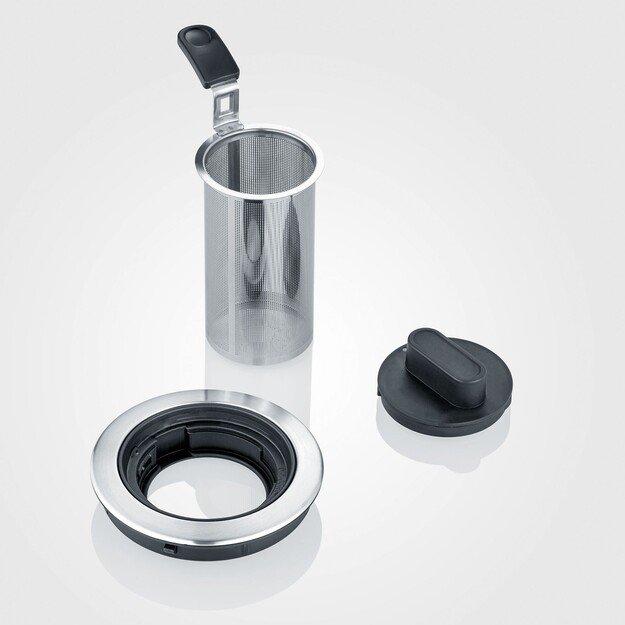 Severin WK 3473 electric kettle 1 L 2200 W Stainless steel, Transparent
