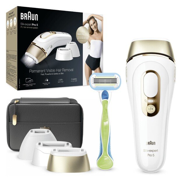 Braun Silk-expert Pro 5 PL5243 Intense pulsed light (IPL) Gold, White