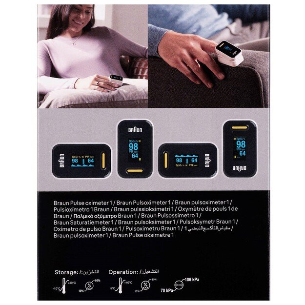 Braun YK-81CEU pulse oximeter Black, Stainless steel 5