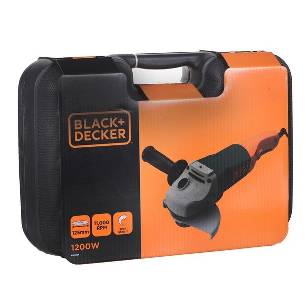 BLACK & DECKER KG1202K-QS | Brushless Angle Grinder | 1200 W | 125 mm