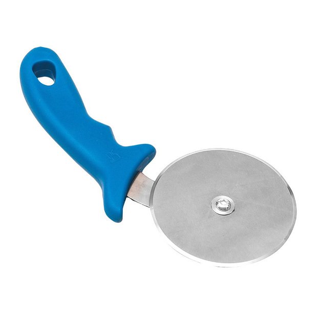 Pizza cutter, 23 cm, circle, 10 cm, blue