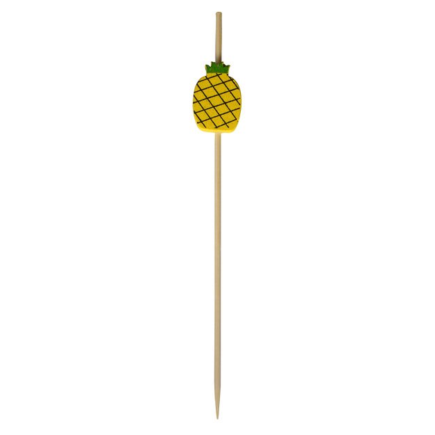 Bamboo food sticks, 12 cm, pineapple, 100 pcs