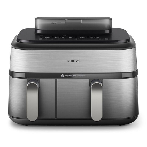 Philips Dual Basket Airfryer | NA555/00 5000 series | Power 2750 W | Capacity 9 L | RapidAir Plus | Silver