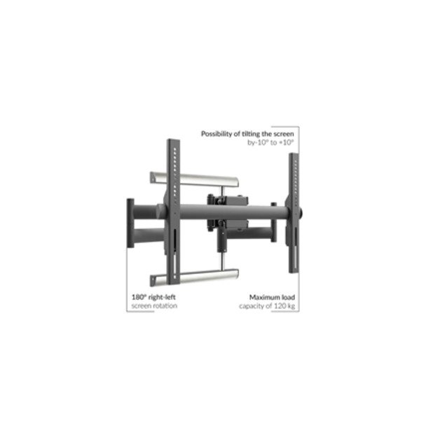 EDBAK Wall mount | Heavy Duty Swing Arm | Tilt | 42-98   | Maximum weight (capacity) 120 kg | Black