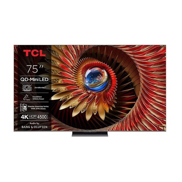 TCL 75C8K TV 190.5 cm (75 ) 4K Ultra HD Smart TV Wi-Fi 4500 cd/m&sup2; Black