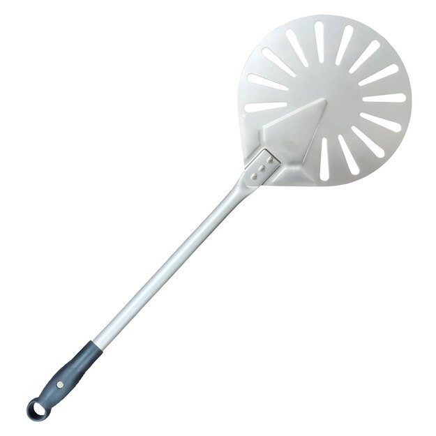 Pizza peel, 53 cm long, round, perforated