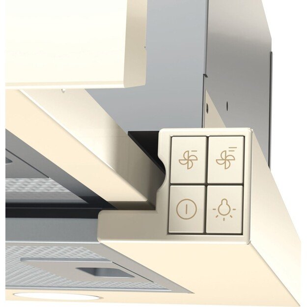 Gorenje BHP62CLI cooker hood Semi built-in (pull out) Ivory 435 m&sup3;/h