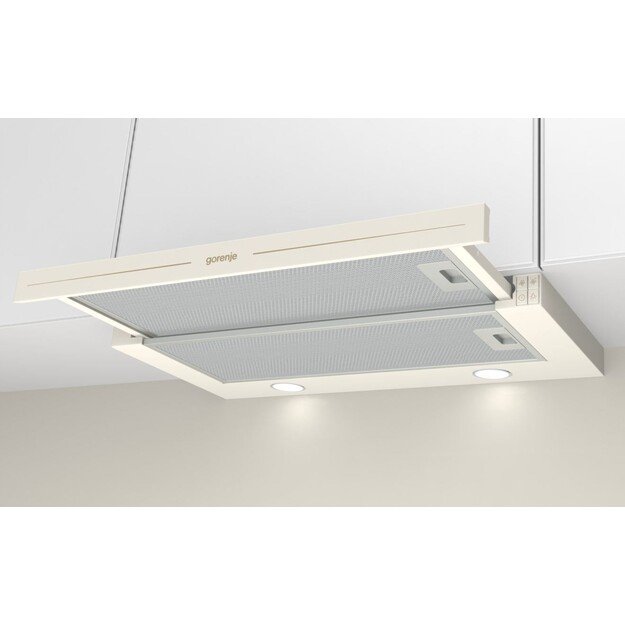 Gorenje BHP62CLI cooker hood Semi built-in (pull out) Ivory 435 m&sup3;/h