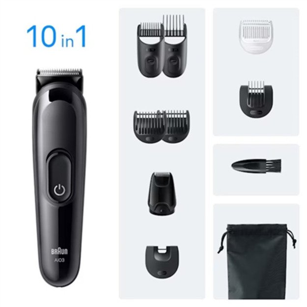 Braun 10in1 Hair Clipper Set | All-in-One Series 3 AIO3560 | Cordless | Number of length steps 14 | Black