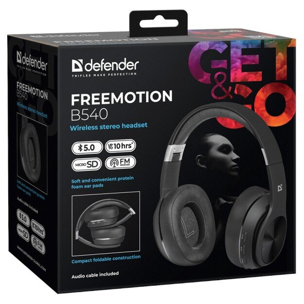 Wireless Headphones with microphone DEFENDER FREEMOTION B540 black