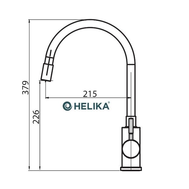 HELIKA SQN100-601AQP+5543 MB, lankstus maišytuvas ir juodas sifonas 2
