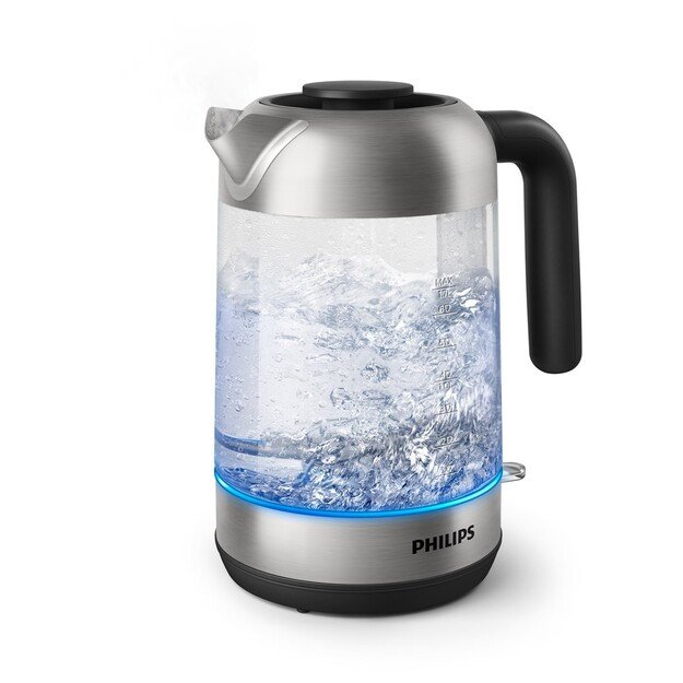 Philips 5000 series HD9339/80 electric kettle 1.7 L 2200 W Black, Stainless steel, Transparent 1