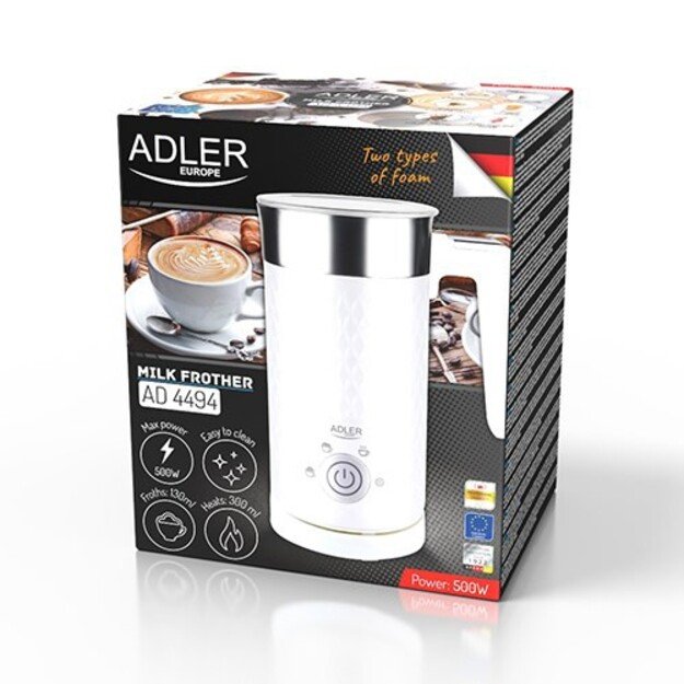 Adler | Milk frother | AD 4494 | 500 W | Milk frother | White 4