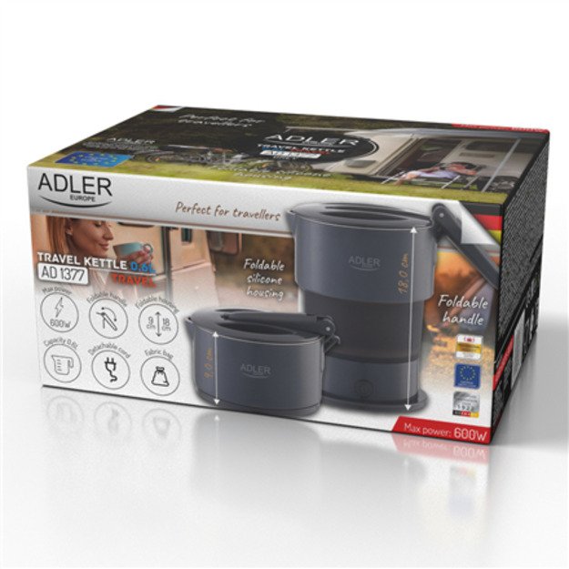 ADLER AD 1377g grey silicone kettle 1