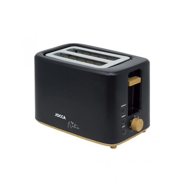 Tosteris Jocca 2185N dviejų riekelių juodas/ medžio detalės