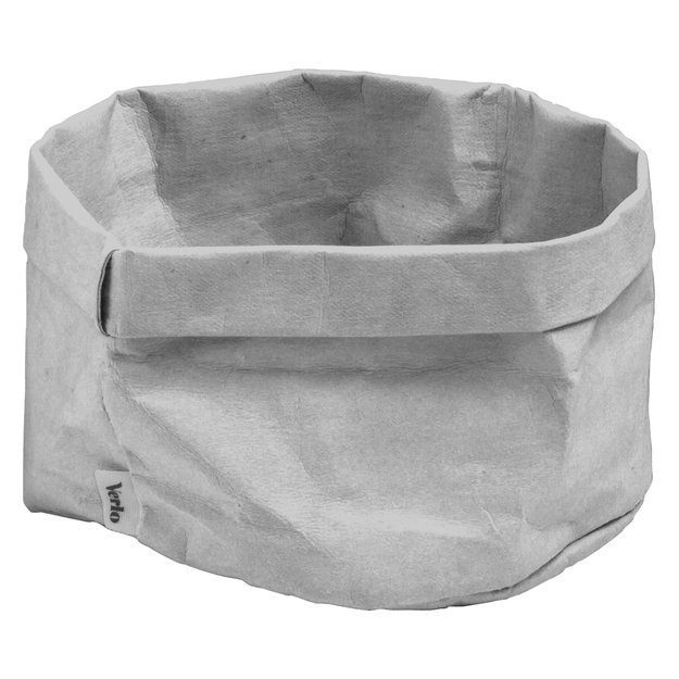 Washable paper bag, 17.6 cm, grey