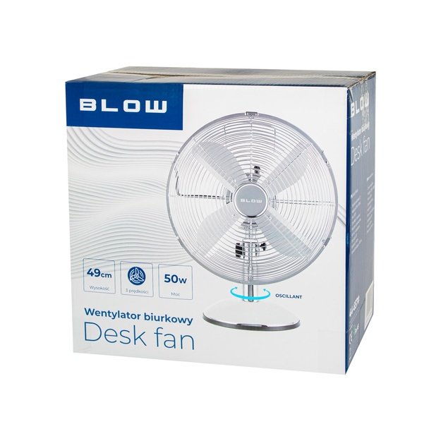 BLOW 12 /30cm 50W Silver Metal Desk Fan