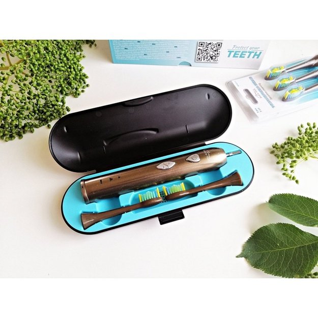 MEDIATECH MT6510 SONIC WAVECLEAN - Sonic toothbrush with 2 duPont heads equipped box battery