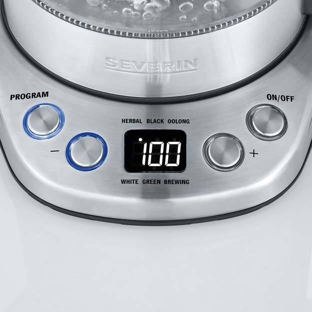 Severin WK 3473 electric kettle 1 L 2200 W Stainless steel, Transparent