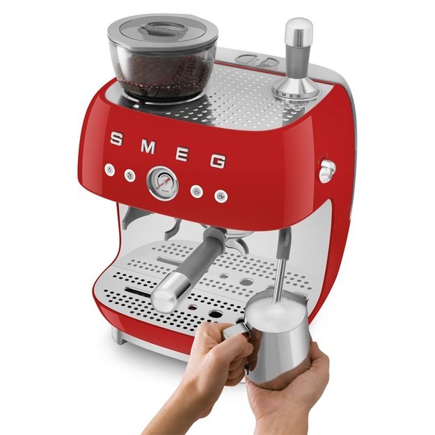 Smeg 50 s Style Espresso Coffee Machine EGF03RDEU Red