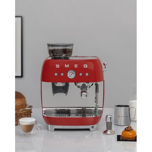 Smeg 50 s Style Espresso Coffee Machine EGF03RDEU Red