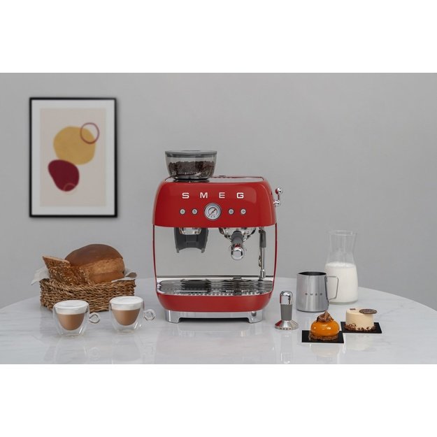Smeg 50 s Style Espresso Coffee Machine EGF03RDEU Red