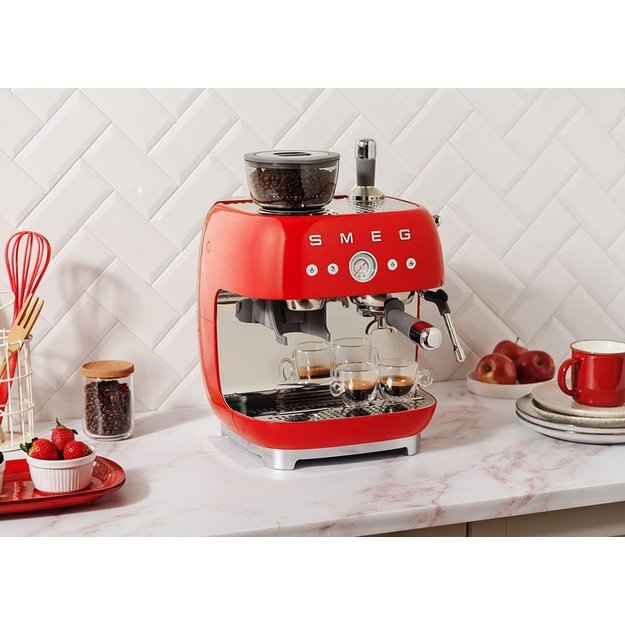Smeg 50 s Style Espresso Coffee Machine EGF03RDEU Red