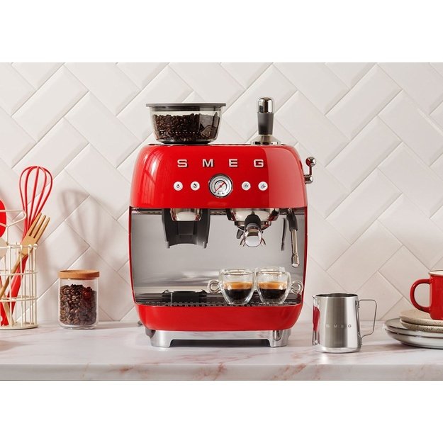 Smeg 50 s Style Espresso Coffee Machine EGF03RDEU Red