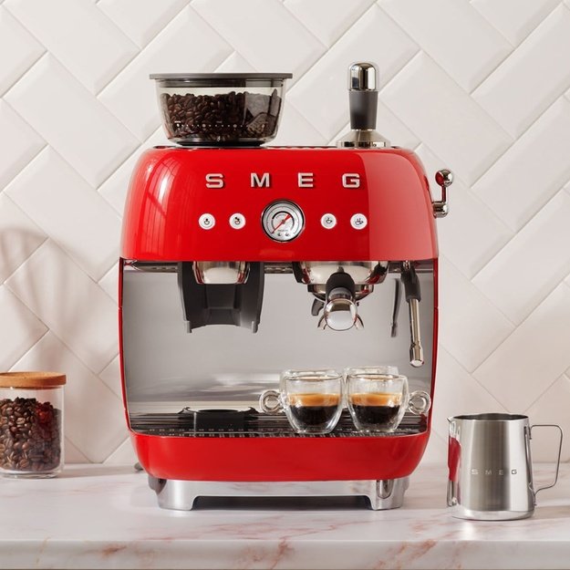 Smeg 50 s Style Espresso Coffee Machine EGF03RDEU Red
