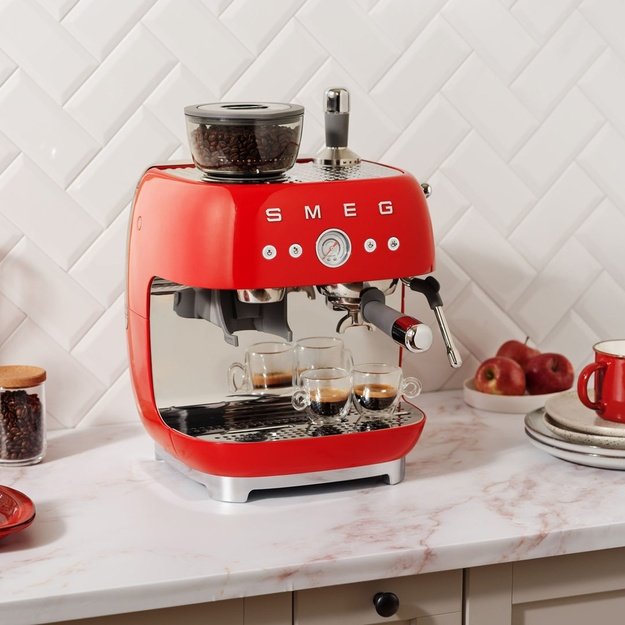 Smeg 50 s Style Espresso Coffee Machine EGF03RDEU Red