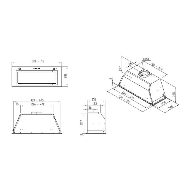 Įmontuojamas gartraukis Allenzi CH111 INOX 52