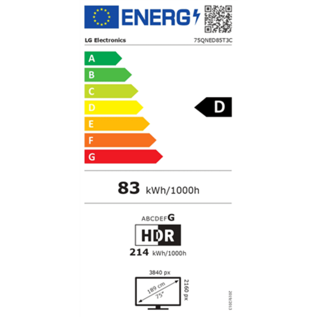 LG QNED 75QNED85T3C TV 190.5 cm (75 ) 4K Ultra HD Smart TV Wi-Fi Black