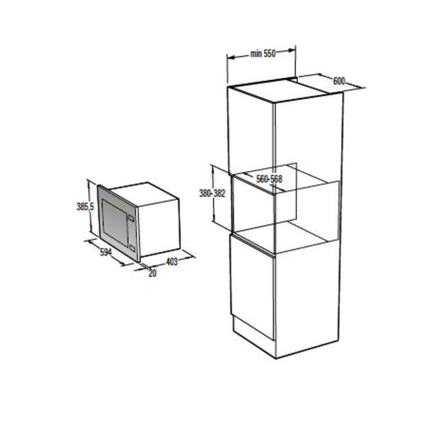 Įmontuojama mikrobangų krosnelė Hisense BIM325GI63DBG