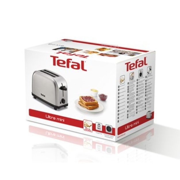TEFAL | Ultra Mini TT330D | Toaster | Power 700 W | Number of slots 2 | Stainless steel | Housing material Stainless steel