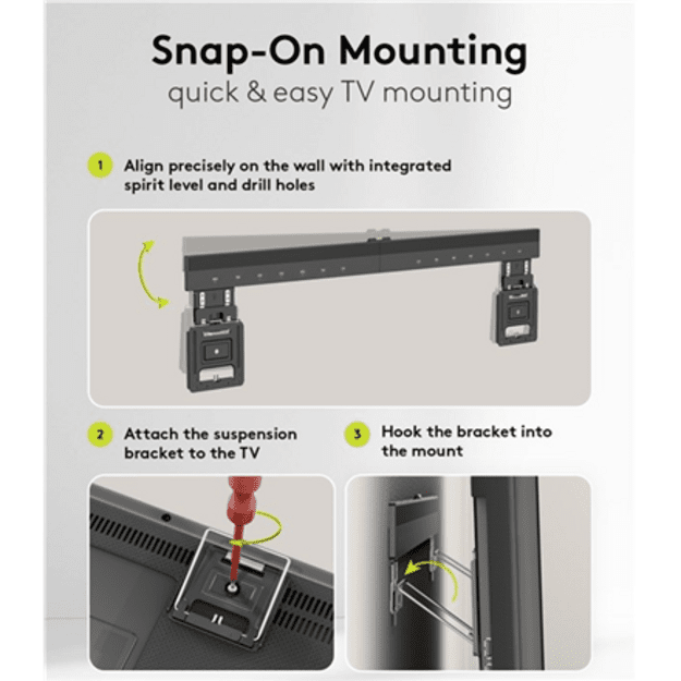 Goobay Wall mount | Ultraslim TV Wall Mount Basic FIXED (XL) | 43-100   | Black