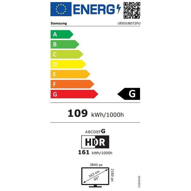 Samsung UE65U8072FU 165.1 cm (65 ) 4K Ultra HD Smart TV Wi-Fi Black