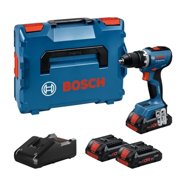 Akumuliatorinis gręžtuvas-suktuvas BOSCH GSR 18V-65 3&times;4,0 Ah GAL 18V-40 LB