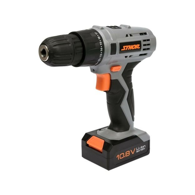 STHOR DRILL DRIVER 10,8V 1 x 1,3Ah Li-Ion 1 GEAR, 700 rpm, 10mm 78981