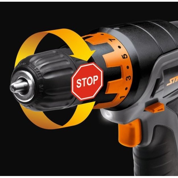 STHOR DRILL DRIVER 10,8V 1 x 1,3Ah Li-Ion 1 GEAR, 700 rpm, 10mm 78981