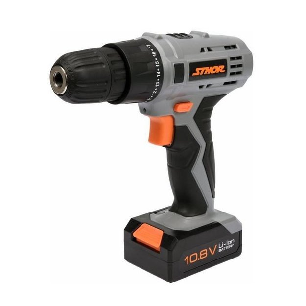STHOR DRILL DRIVER 10,8V 1 x 1,3Ah Li-Ion 1 GEAR, 700 rpm, 10mm 78981