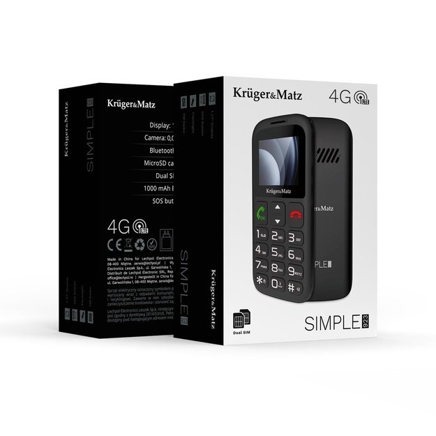 Kruger and  Matz Simple 923 4G GSM mobile phone for seniors