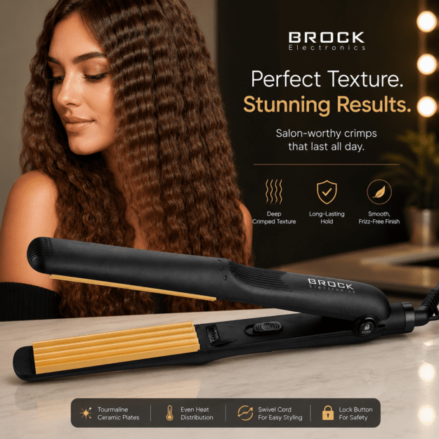 Brock HC 2001 BK Ceramic Hair Crimper 25W, Black