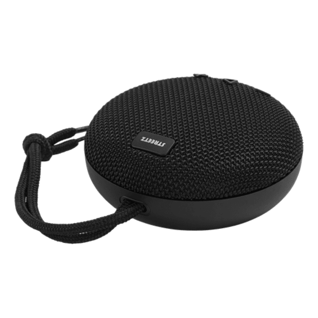 STREETZ vandeniui atsparus &bdquo;Bluetooth&ldquo; garsiakalbis, 5 W, AUX, įmontuotas mikrofonas, juodas / CM763