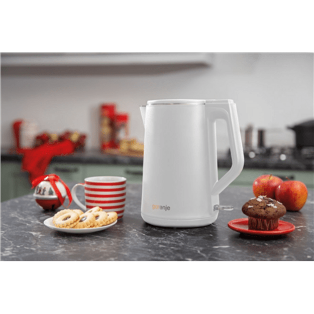 Gorenje | Kettle | K15DWW | Electric | 2200 W | 1.5 L | Plastic/Metal | 360&deg; rotational base | White