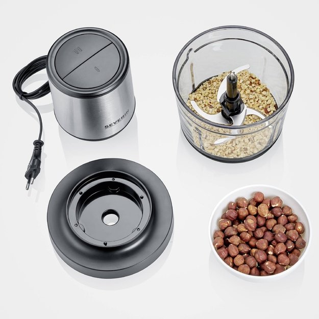 Severin KM 3867 electric food chopper 1 L 400 W Black, Silver, Transparent