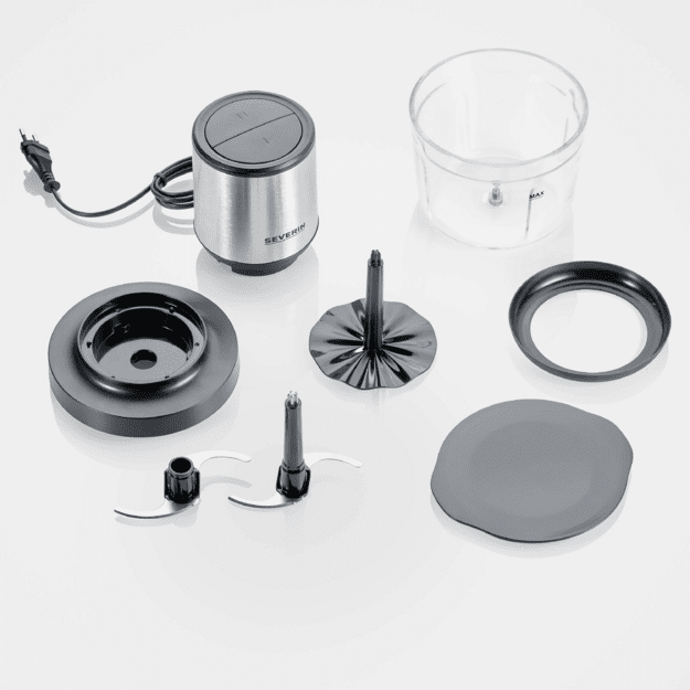 Severin KM 3867 electric food chopper 1 L 400 W Black, Silver, Transparent