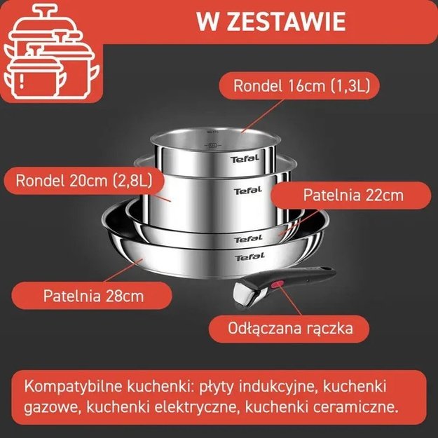 TEFAL Ingenio Emotion L897S574 5-piece cookware set