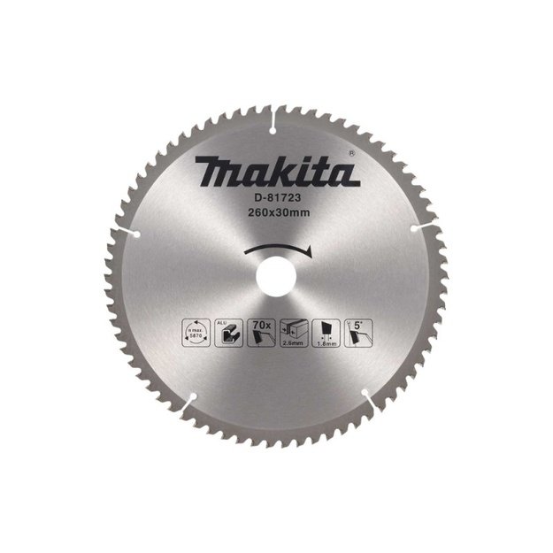 Pjovimo diskas aliuminiui MAKITA 260x30 70T -5&deg;