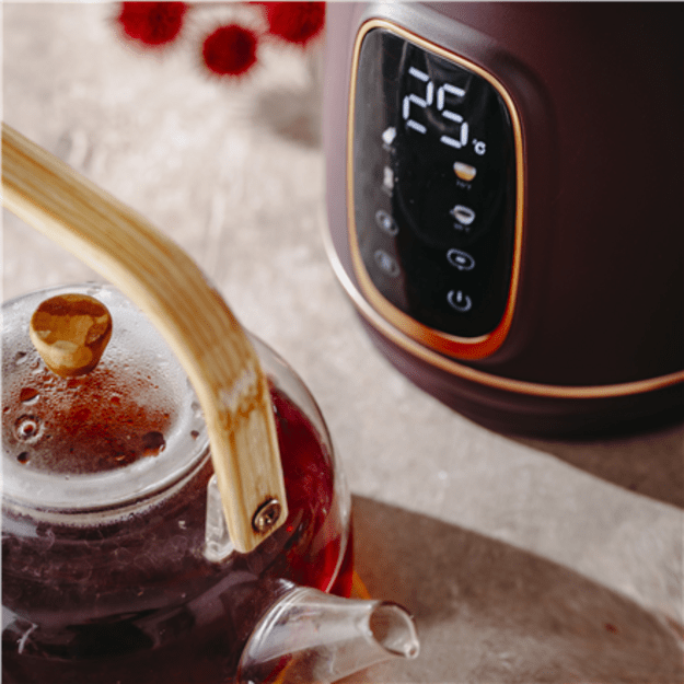 Adler Kettle with LED Display | AD 1305 | Electric | 2200 W | 1.7 L | Plastic | 360&deg; rotational base | Burgundy