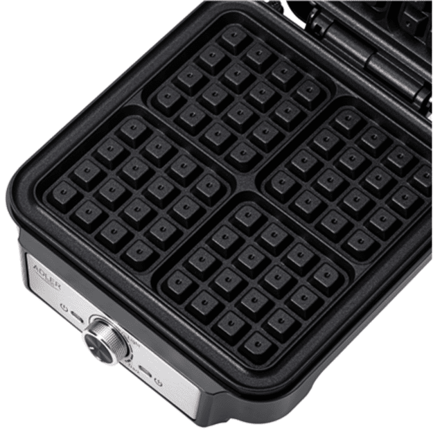 Adler Waffle Maker | AD 3083 | 1800 W | Number of pastry 4 | Belgium | Silver/Black